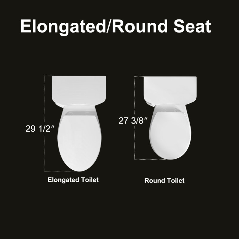 HOROW 1.28 GPF Round Chair Height Floor Mounted TwoPiece Toilet (Seat